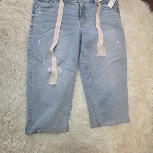 Maurices Light Blue  Jeans with Pink Tie